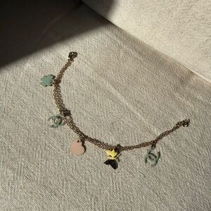 Chanel Multicolor Enamel Charm Bracelet | Double Chain | RARE